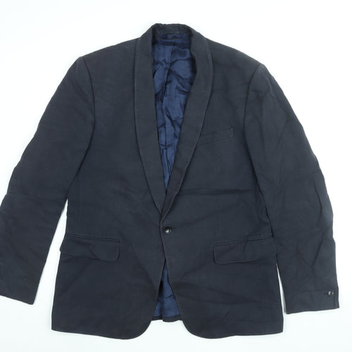 Reiss Mens Blue Cotton Jacket Suit Jacket Size 42 Regular