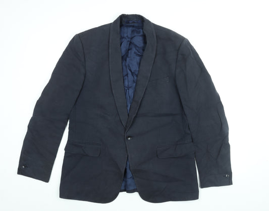 Reiss Mens Blue Cotton Jacket Suit Jacket Size 42 Regular