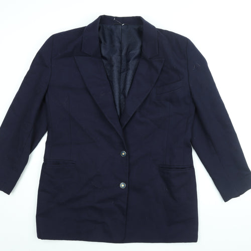 St Michael Womens Blue Jacket Blazer Size 14 Button