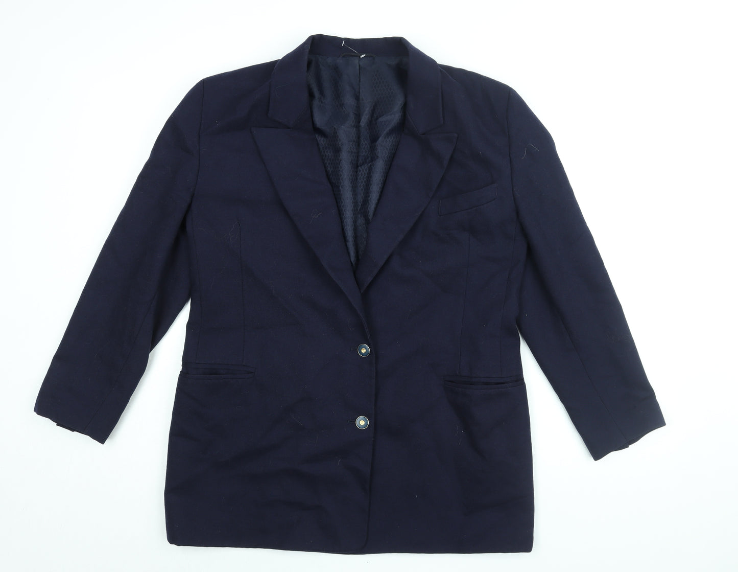 St Michael Womens Blue Jacket Blazer Size 14 Button