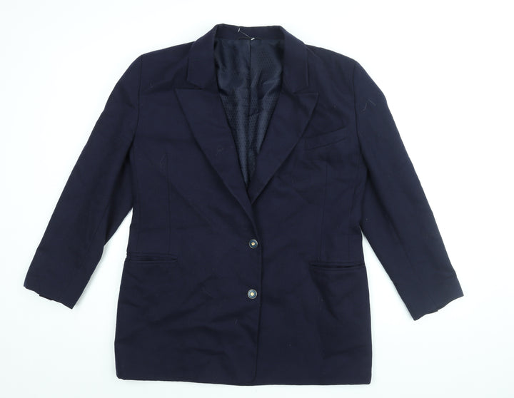 St Michael Womens Blue Jacket Blazer Size 14 Button