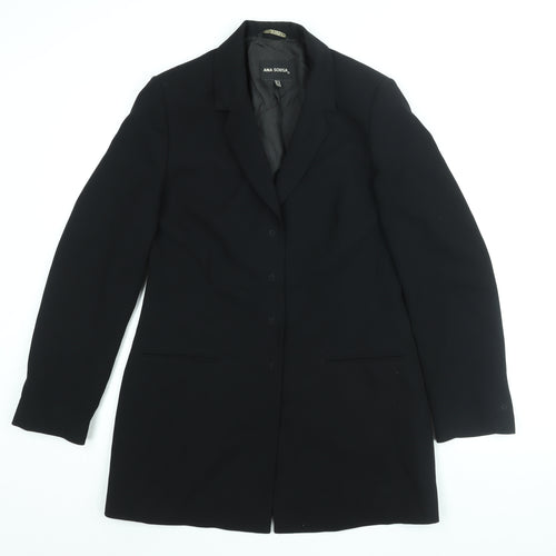Ana Sousa Womens Black Jacket Blazer Size 10 Snap