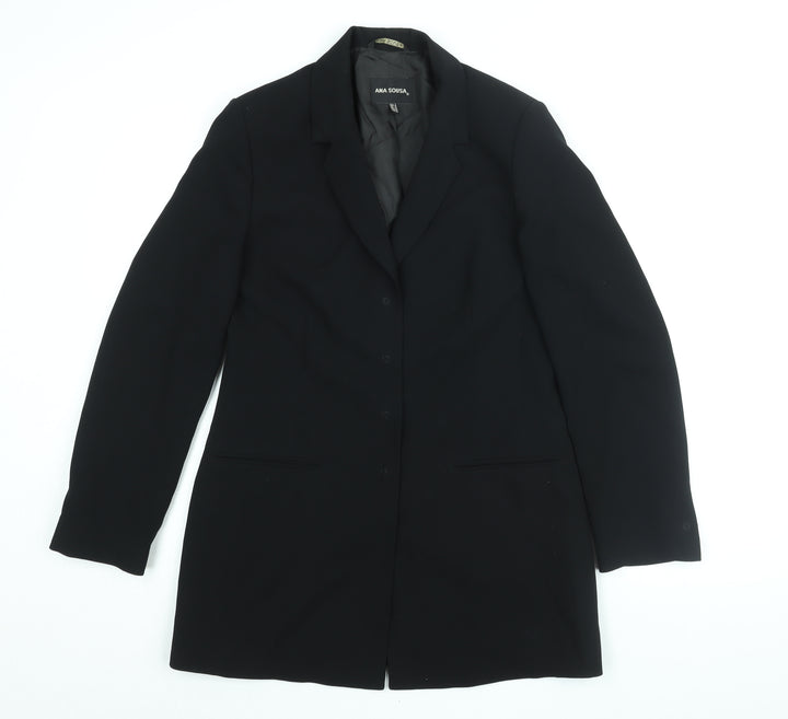 Ana Sousa Womens Black Jacket Blazer Size 10 Snap