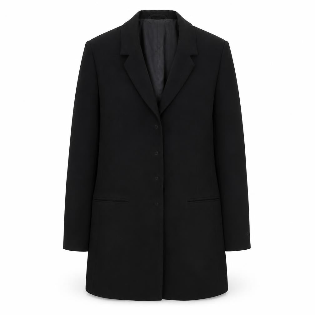 Front view of Ana Sousa women’s black jacket blazer, size UK 10, snap