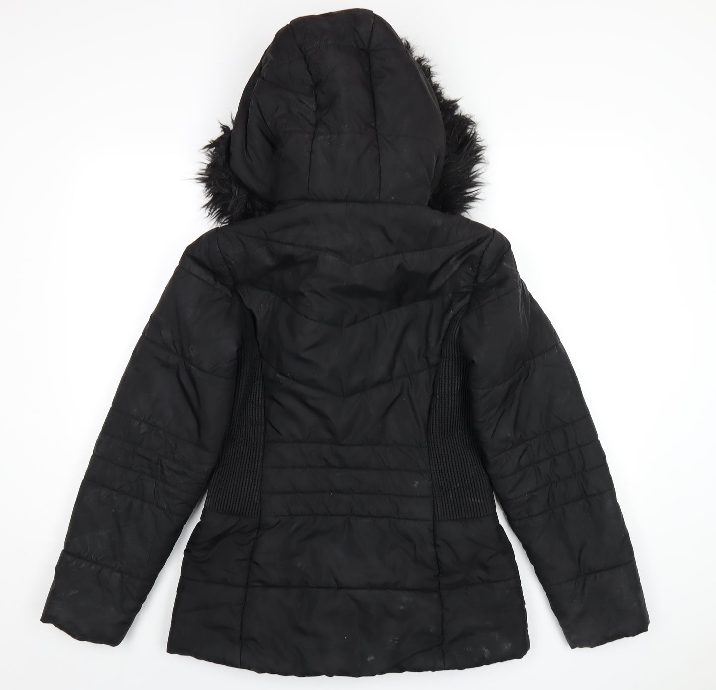 Very Womens Black Puffer Jacket Coat Size 10 Zip