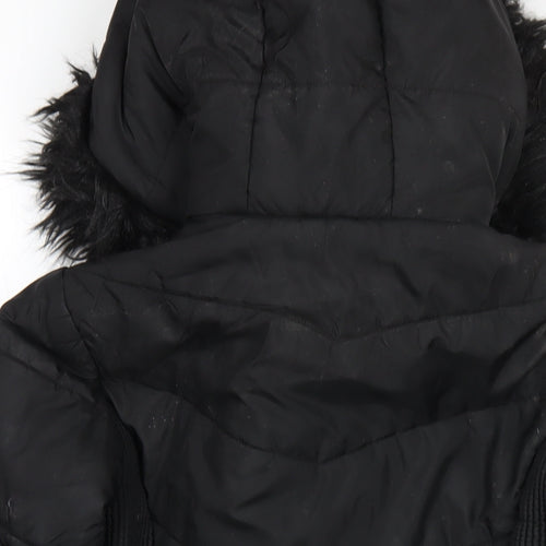 Very Womens Black Puffer Jacket Coat Size 10 Zip