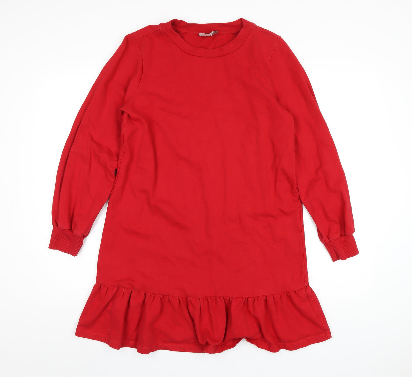 ASOS Womens Red Cotton A-Line Size 12 Round Neck Pullover