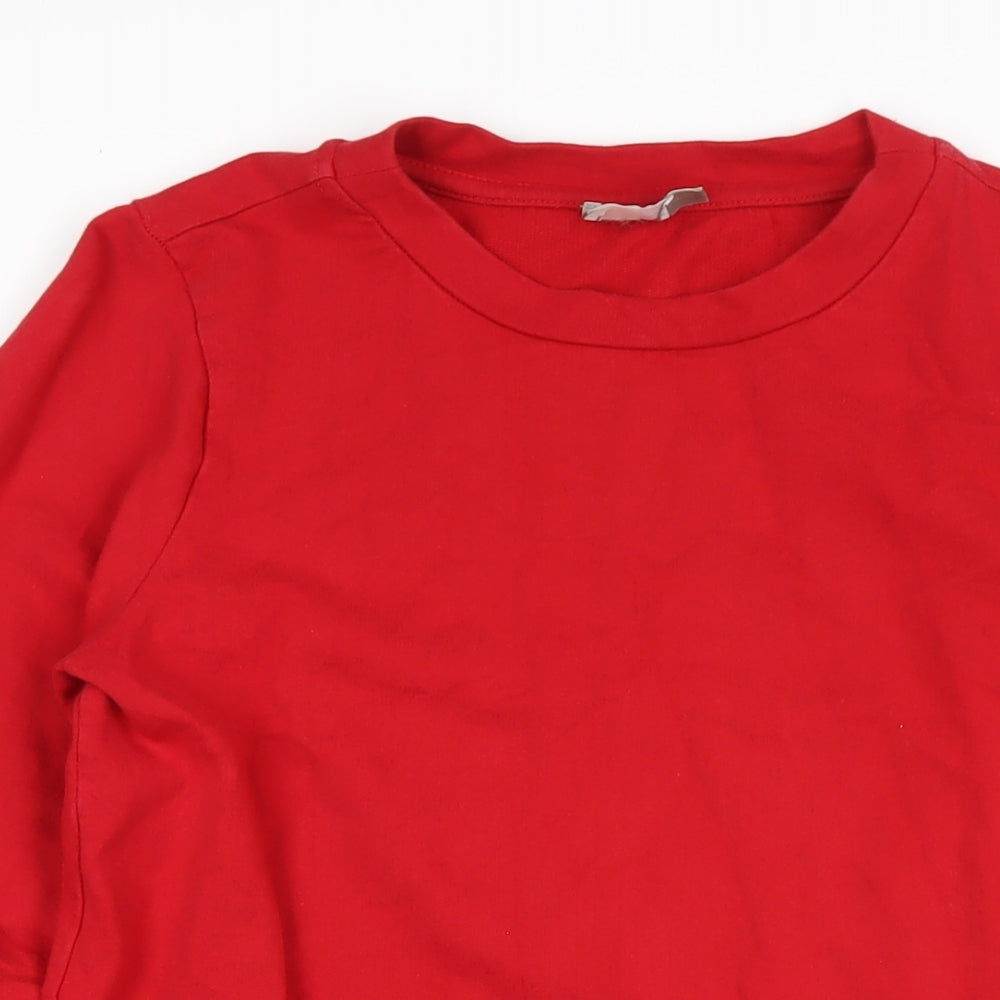 ASOS Womens Red Cotton A-Line Size 12 Round Neck Pullover