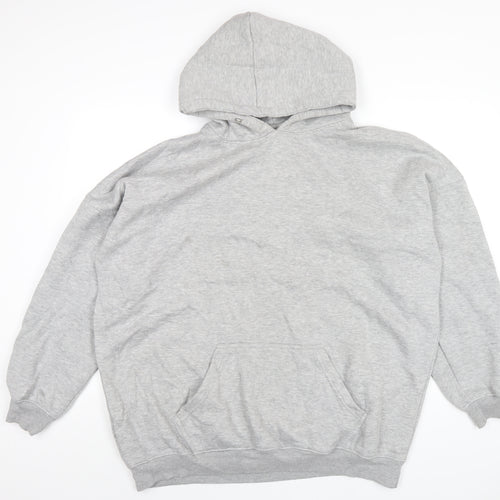 PRETTYLITTLETHING Womens Grey Cotton Pullover Hoodie Size 14 Pullover