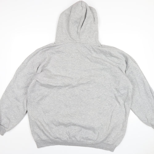 PRETTYLITTLETHING Womens Grey Cotton Pullover Hoodie Size 14 Pullover