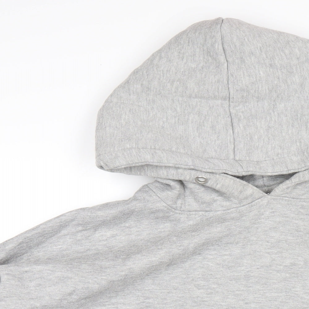 PRETTYLITTLETHING Womens Grey Cotton Pullover Hoodie Size 14 Pullover