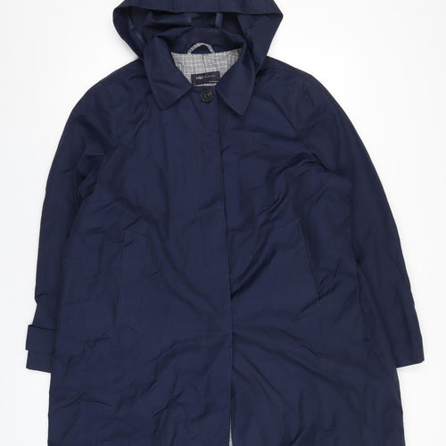 Marks and Spencer Womens Blue Trench Coat Coat Size 18 Button