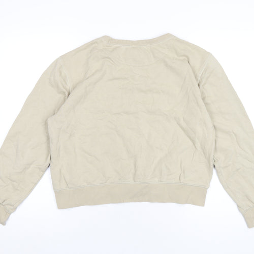 H&M Womens Beige Cotton Pullover Sweatshirt Size M Pullover