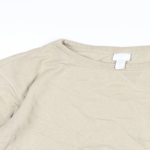 H&M Womens Beige Cotton Pullover Sweatshirt Size M Pullover