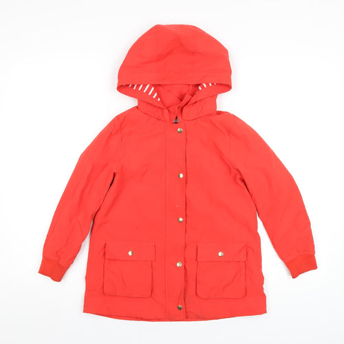 H&M Girls Red Rain Coat Coat Size 7-8 Years Zip