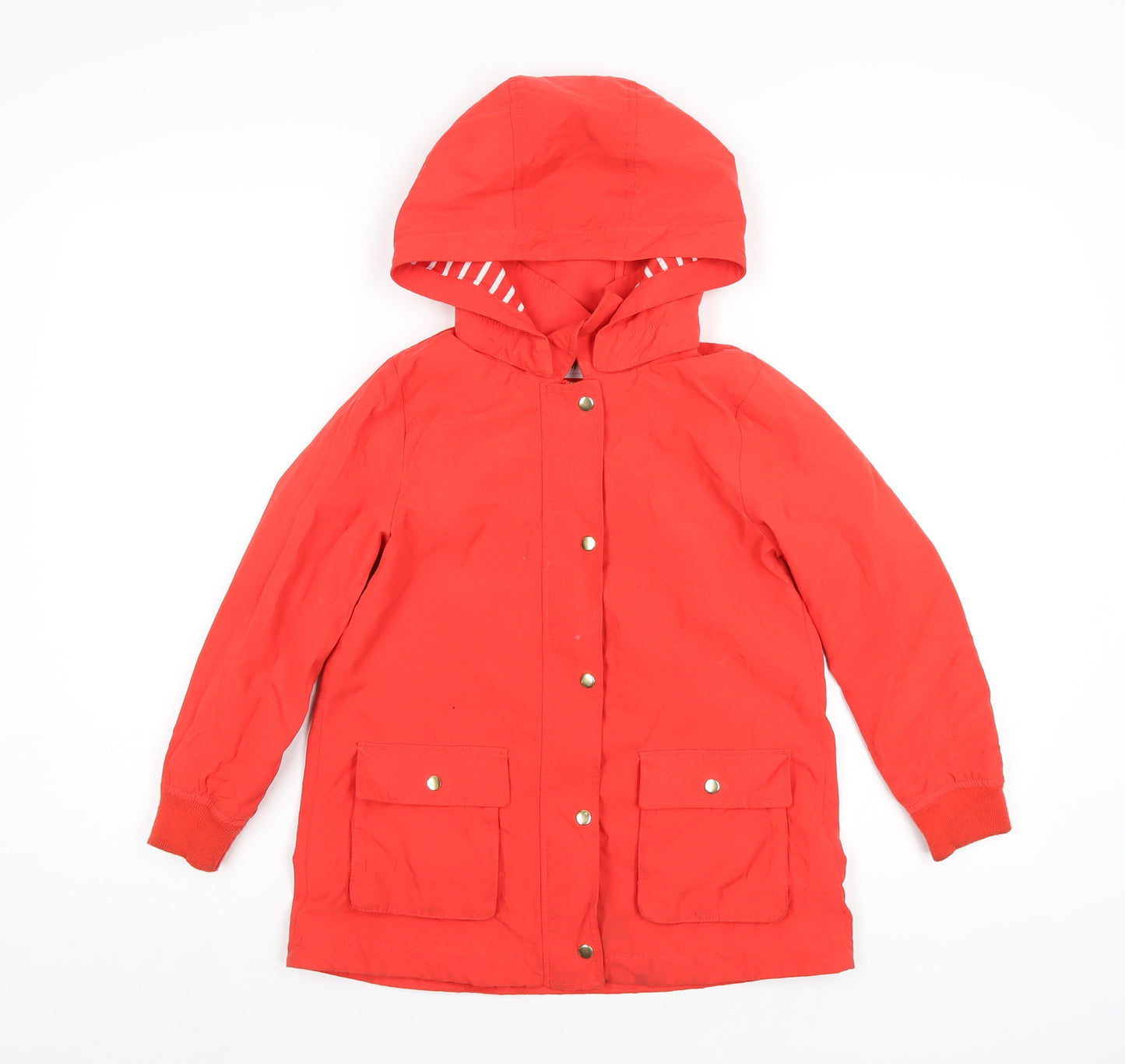 H&M Girls Red Rain Coat Coat Size 7-8 Years Zip