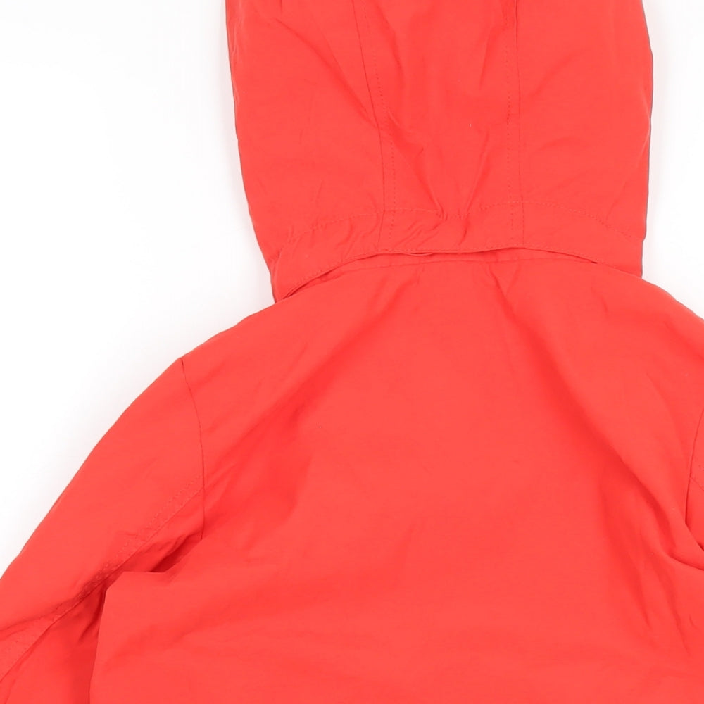 H&M Girls Red Rain Coat Coat Size 7-8 Years Zip