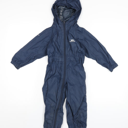 Trespass Boys Blue Rain Coat Snowsuit Size 2-3 Years Zip