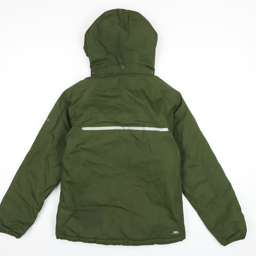 Trespass Girls Green Rain Coat Coat Size 11-12 Years Zip