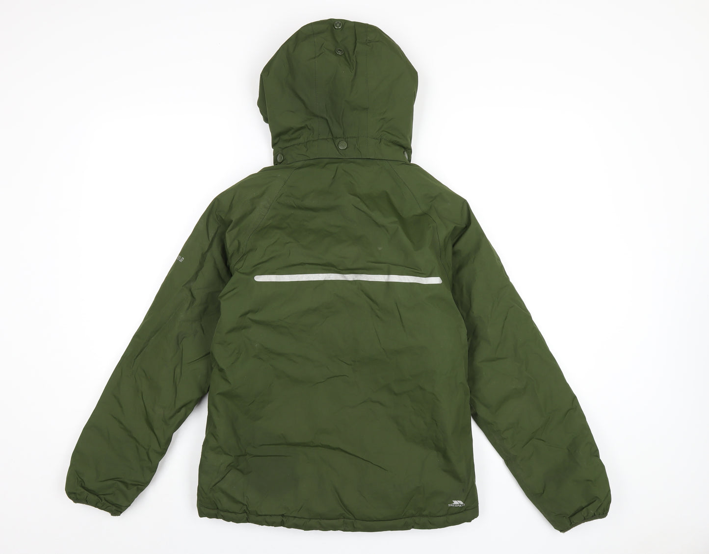 Trespass Girls Green Rain Coat Coat Size 11-12 Years Zip