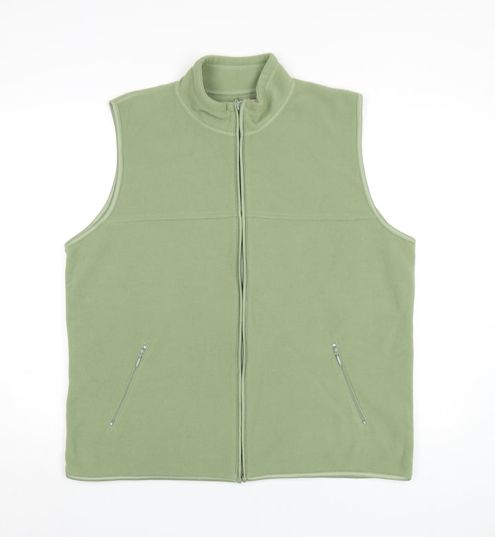 EWM Womens Green Quilted Waistcoat Size 18 Zip