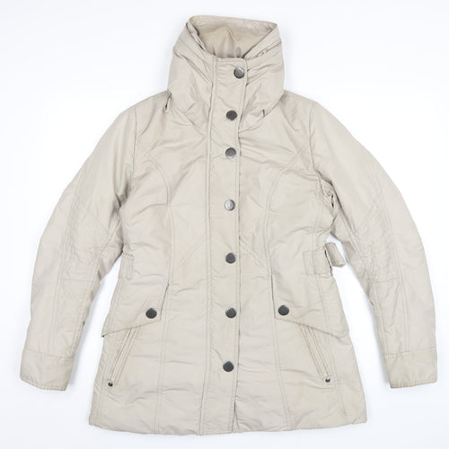GREENSTONE Womens Beige Rain Coat Coat Size 8 Zip