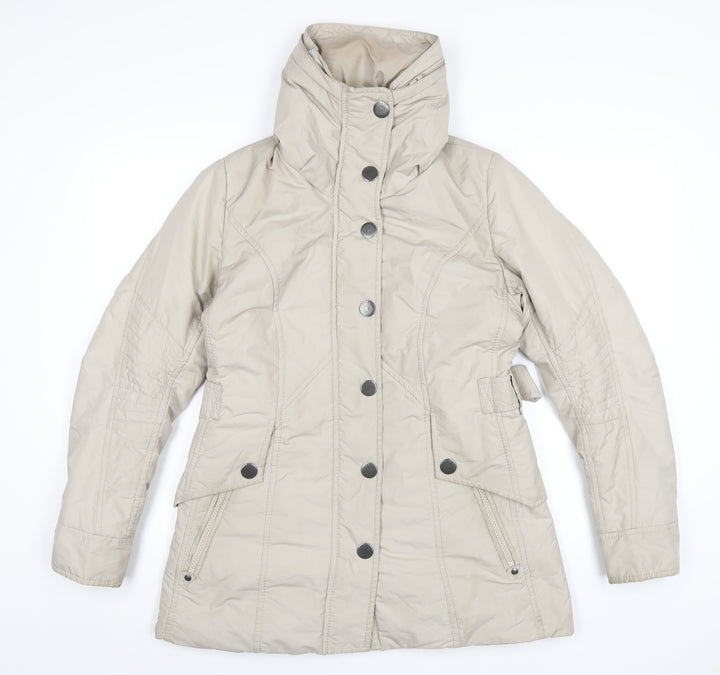 GREENSTONE Womens Beige Rain Coat Coat Size 8 Zip