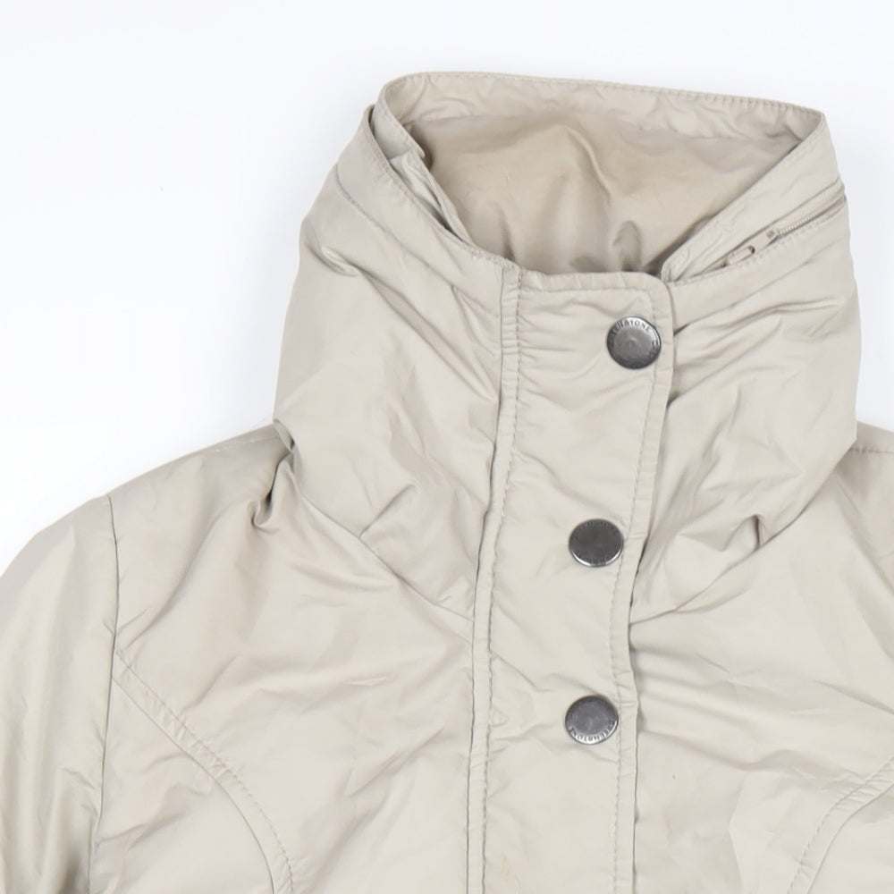GREENSTONE Womens Beige Rain Coat Coat Size 8 Zip