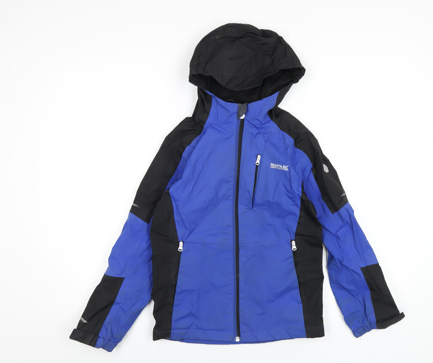 Regatta Boys Blue Rain Coat Coat Size 9-10 Years Zip