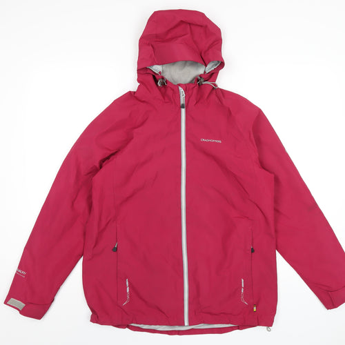 Craghoppers Womens Pink Rain Coat Coat Size 12 Zip