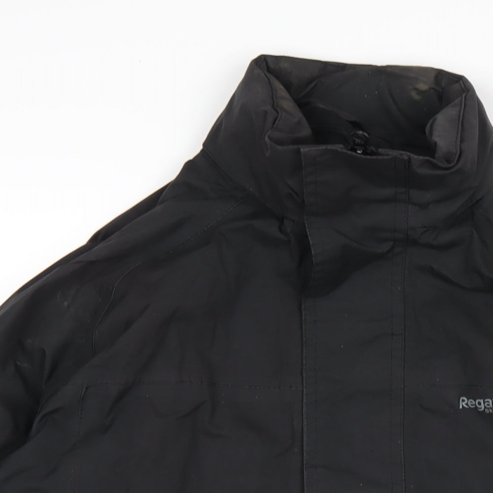 Regatta Mens Black Rain Coat Coat Size S Zip