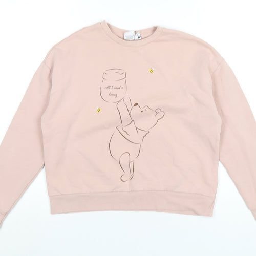 Disney Womens Pink Cotton Pullover Sweatshirt Size S Pullover - Winnie the Pooh