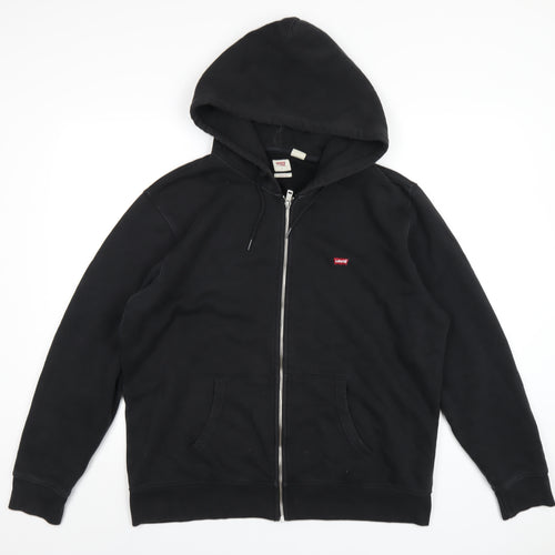 Levi's Mens Black Cotton Full Zip Hoodie Size L