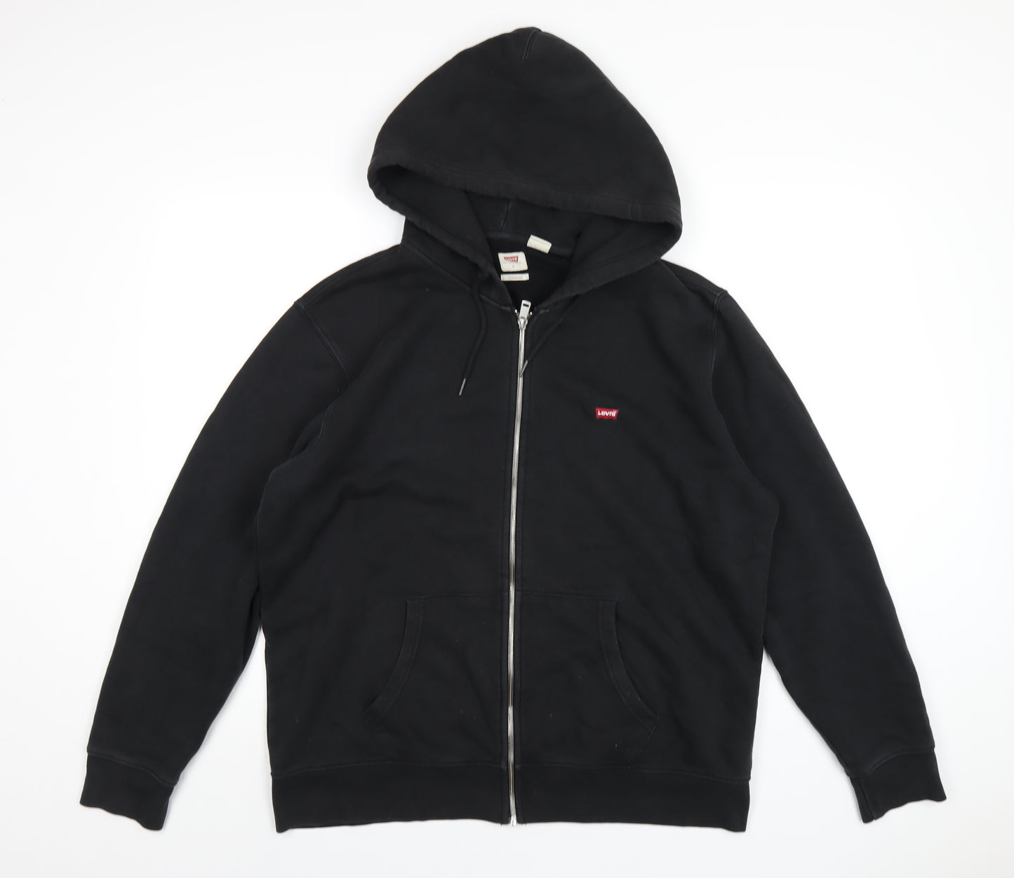 Levi's Mens Black Cotton Full Zip Hoodie Size L