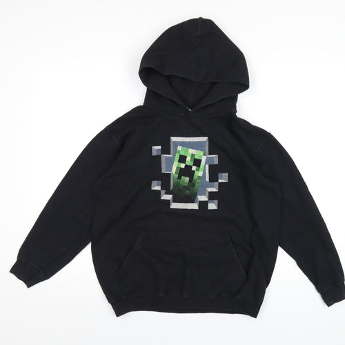 Minecraft Boys Black Cotton Pullover Hoodie Size 11-12 Years Pullover