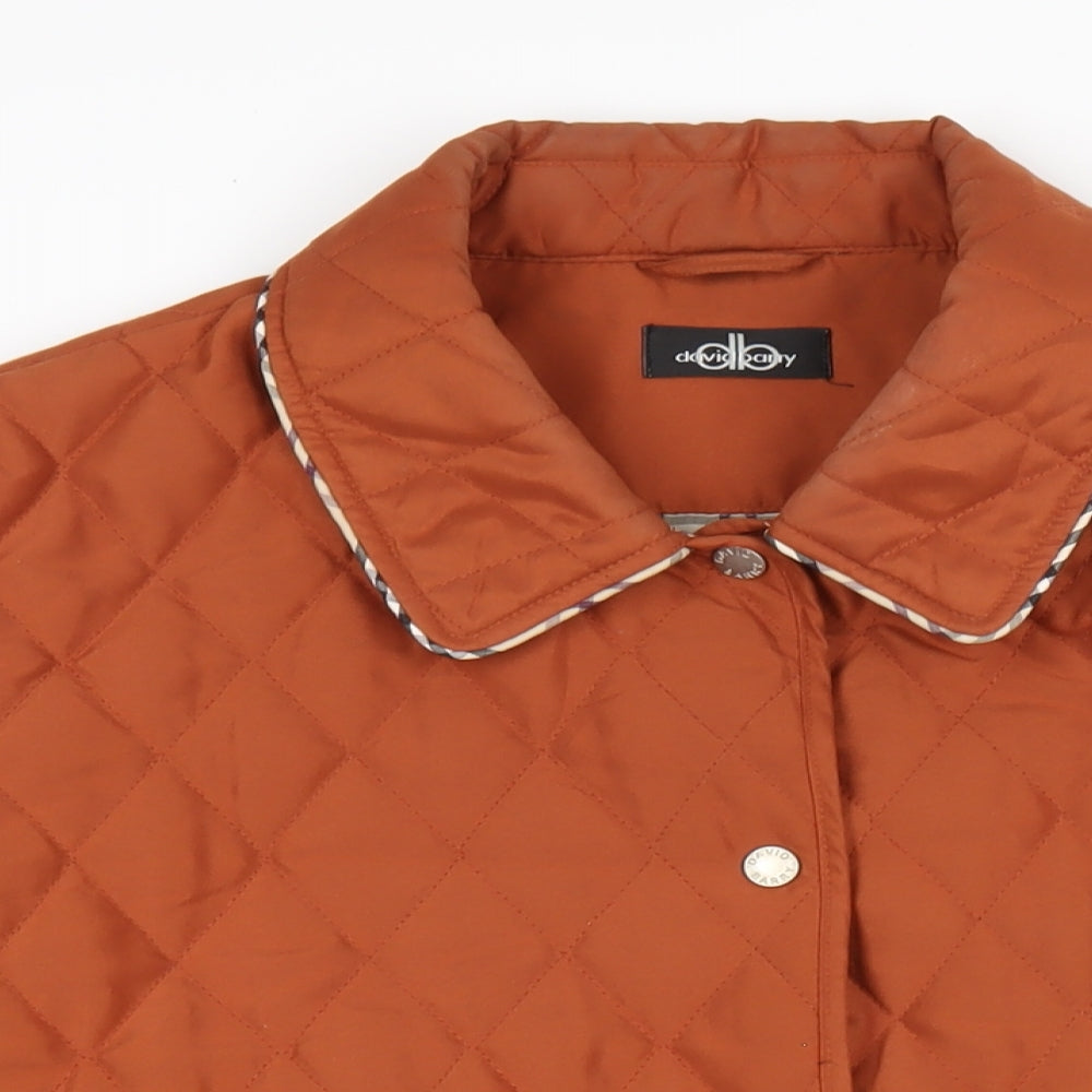 David Barry Womens Orange Quilted Coat Size 20 Snap