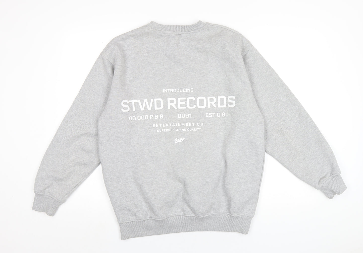 STWD Mens Grey Cotton Pullover Sweatshirt Size S