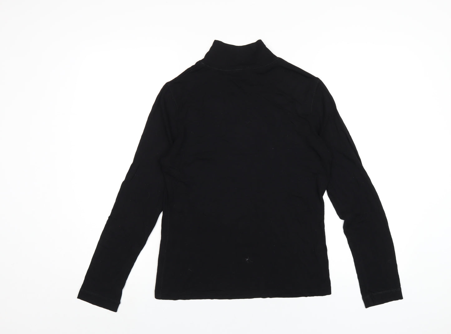 Basler Womens Black Viscose Basic T-Shirt Size 10 Mock Neck