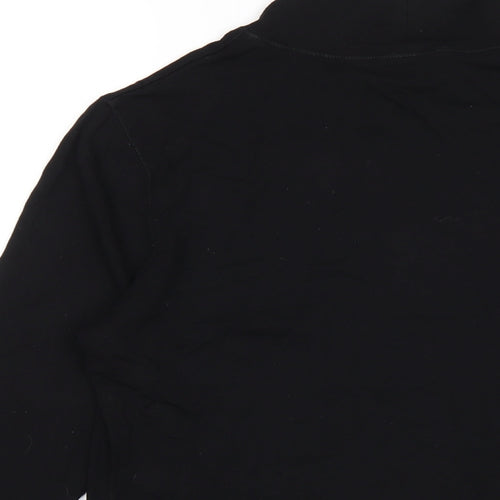 Basler Womens Black Viscose Basic T-Shirt Size 10 Mock Neck