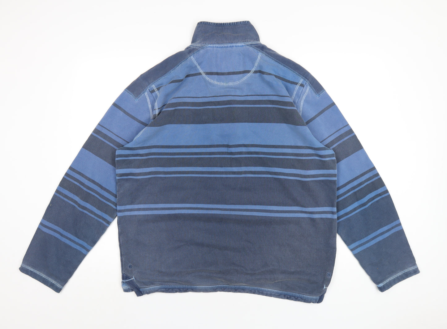 Marks and Spencer Mens Blue Striped Cotton Pullover Sweatshirt Size M