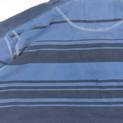 Marks and Spencer Mens Blue Striped Cotton Pullover Sweatshirt Size M