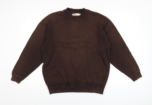 EWM Mens Brown Cotton Pullover Sweatshirt Size M