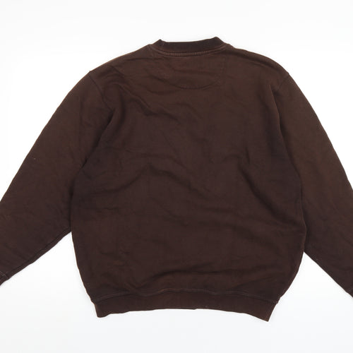 EWM Mens Brown Cotton Pullover Sweatshirt Size M