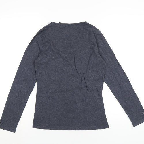 Seasalt Womens Blue Cotton Basic T-Shirt Size 10 Round Neck