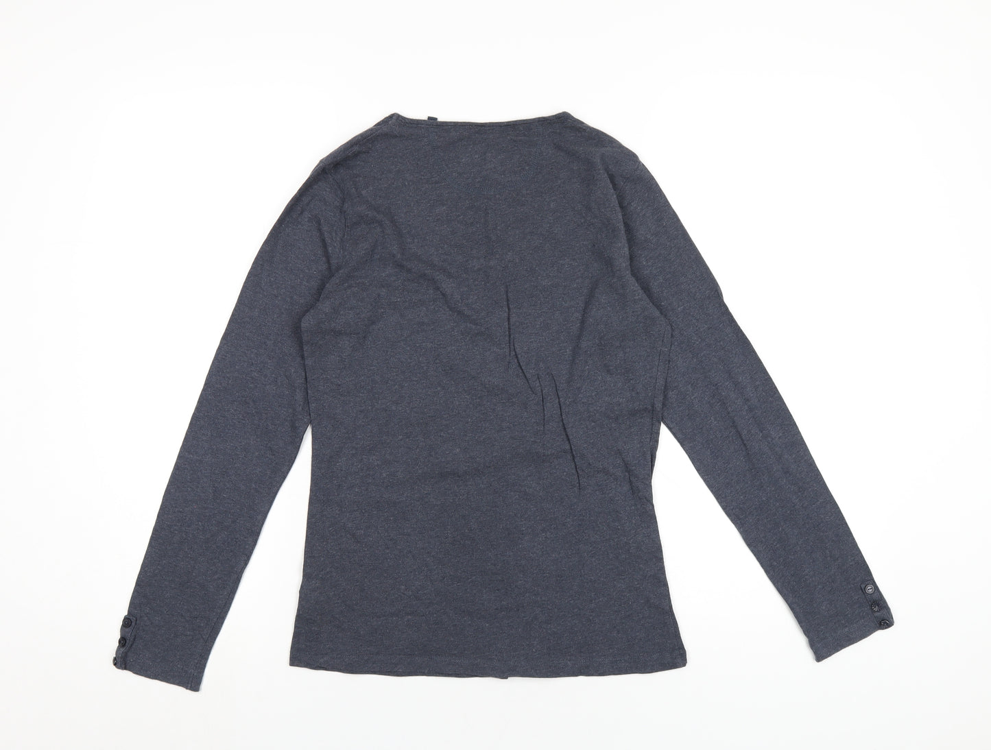 Seasalt Womens Blue Cotton Basic T-Shirt Size 10 Round Neck