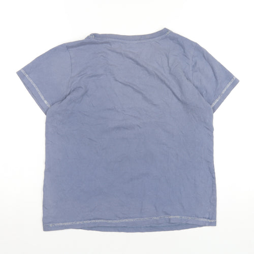 Disney Womens Blue Cotton Basic T-Shirt Size 8 Round Neck - Minnie Mouse Christmas