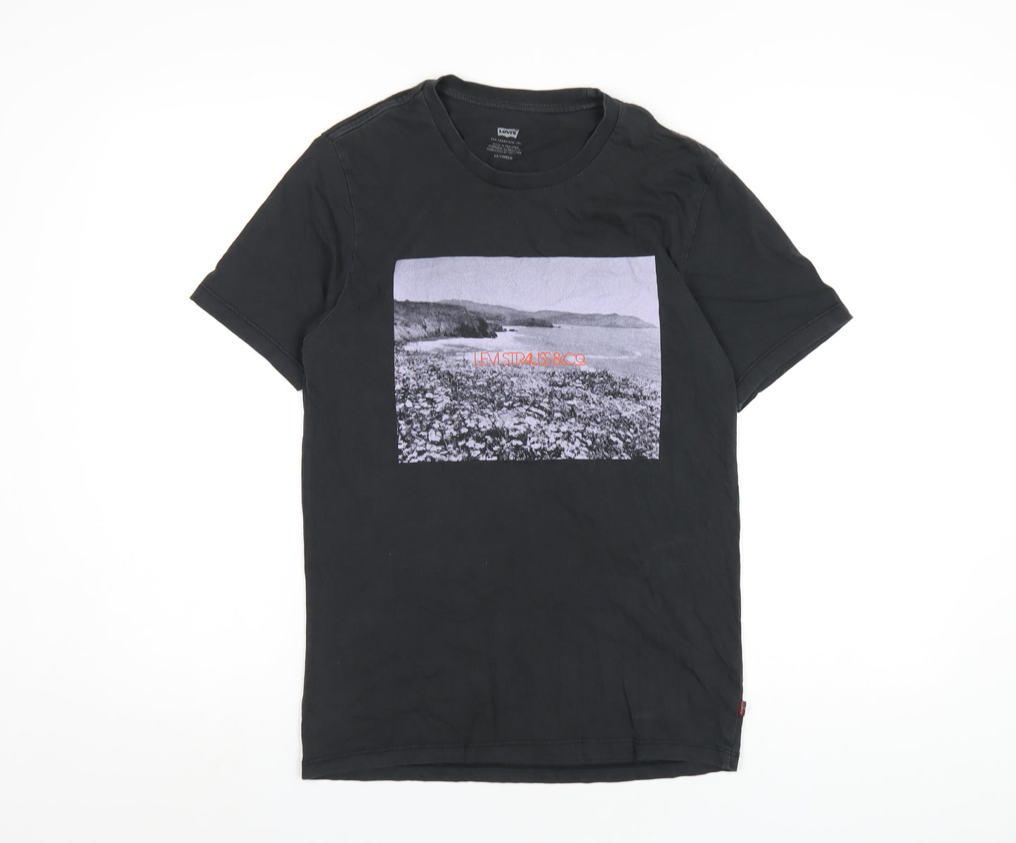 Levi's Womens Black Cotton Basic T-Shirt Size XS Round Neck