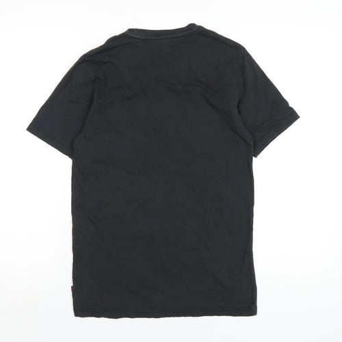 Levi's Womens Black Cotton Basic T-Shirt Size XS Round Neck