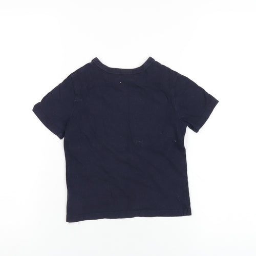 Gap Boys Blue Cotton Basic T-Shirt Size 4 Years Round Neck Pullover