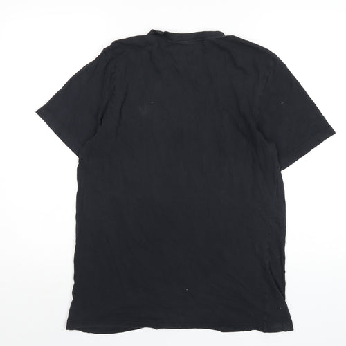 Nike Mens Black Cotton T-Shirt Size M Round Neck